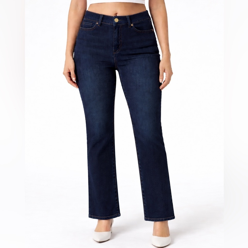 LOFT Dark Indigo Modern Kick Crop Straight Leg Jeans Size 29